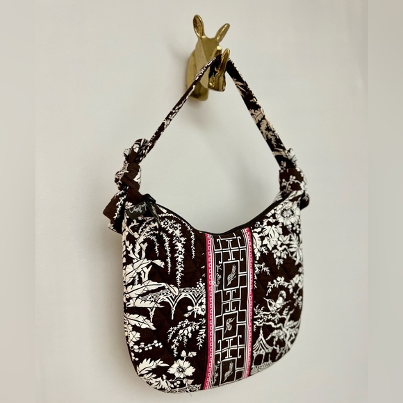 Vera Bradley Brown & Pink Retired Handbag - Picture 2 of 10